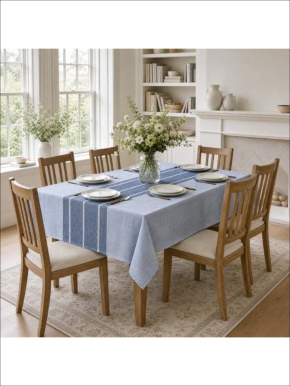 Rustic Burlap Tablecloth 60x84 Rectangular Spun Polyester Dining - Picture 4 of 6